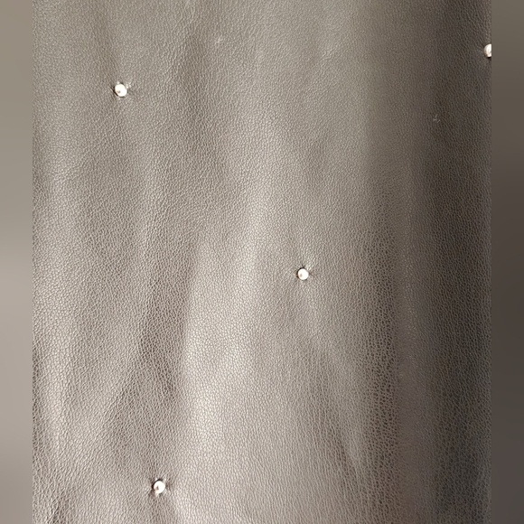 Mango Studded Black Faux Leather Straight Leg Pants Sz 10 - Picture 2 of 7